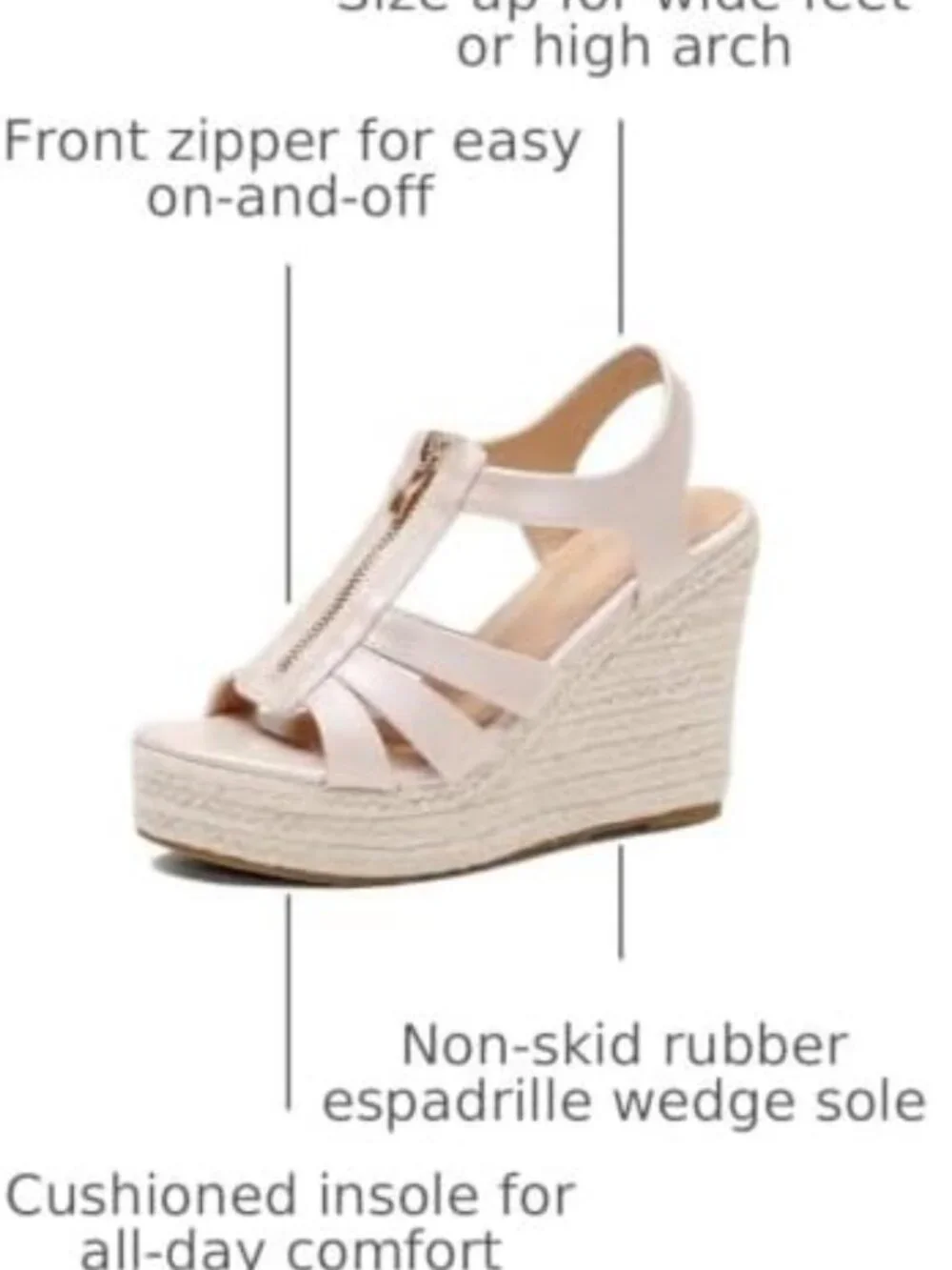 Stylish Open Toe Slingback Wedge Sandals - Comfy High Heel Espadrilles for